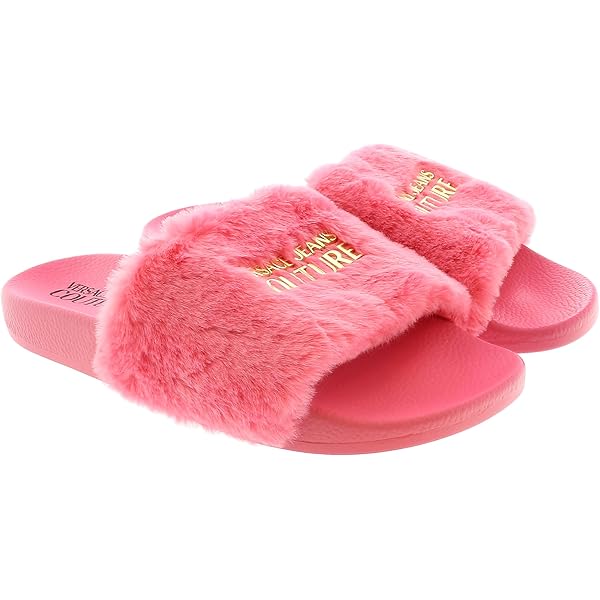 ★VERSACE★ロゴファースライド Amazon.com: VERSACE JEANS COUTURE Black Faux Fur Signature